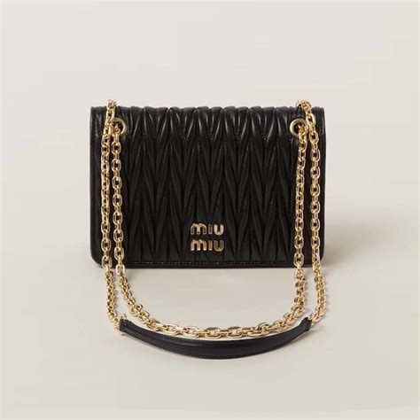 miu miu matelassé nappa leather mini-bag|Black Matelassé Nappa Leather Mini.